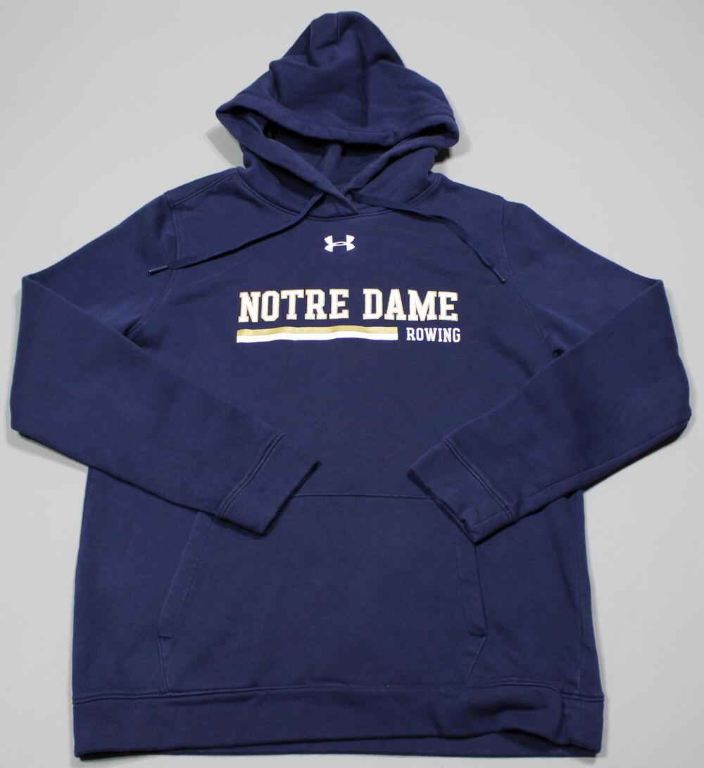 Notre Dame Fighting Irish Sweatshirt Mens Medium Blue Rowing Hoodie Under Armour